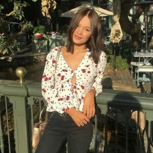 Topshop Cherry Blouse Size 0